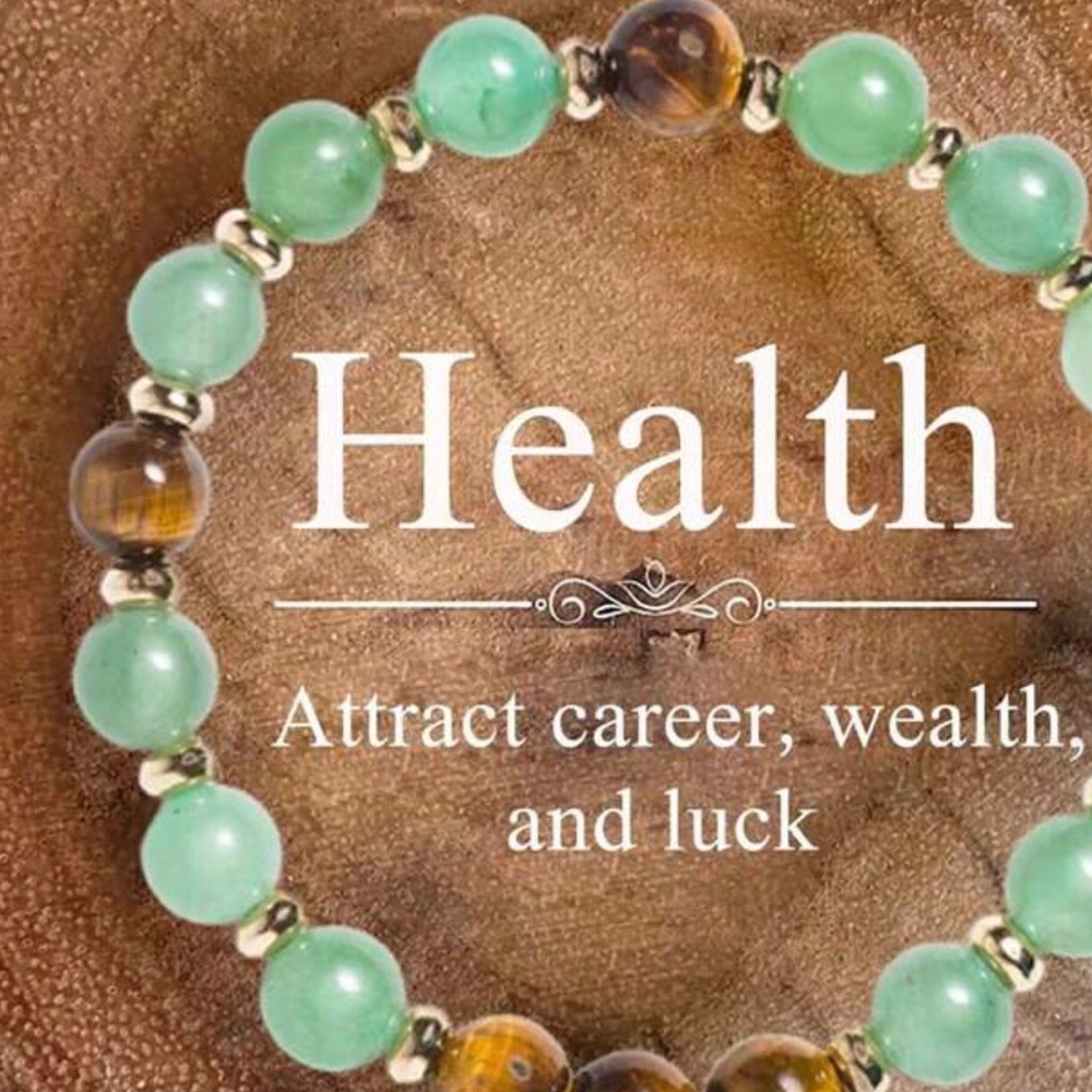 Womens healthy Green and Brown Beaded Bracelet. New